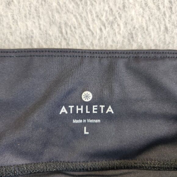Athleta Leggings Womens Large Black Straight Up Yoga Reflective Zip Pocket - Picture 8 of 14